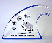 Acrylic, Wave Award with Blue Edge